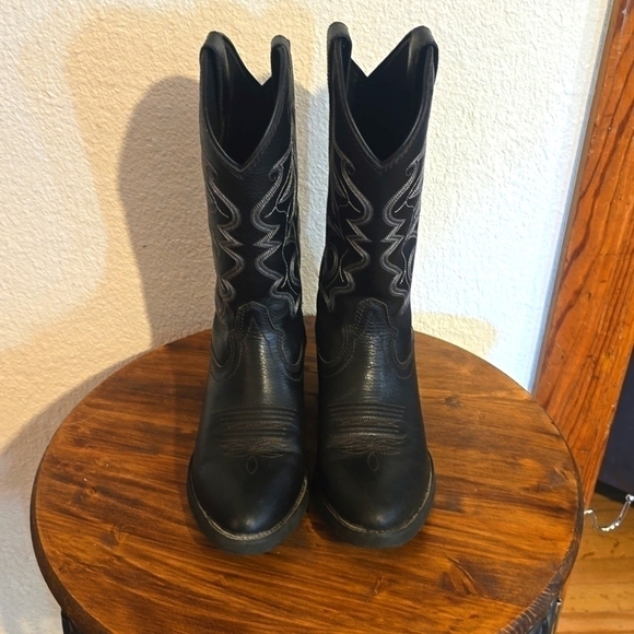 Justin| Mens Black All Star Western Boots Leather Cowboy J Flex Comfort Sz.8.5D main image 10